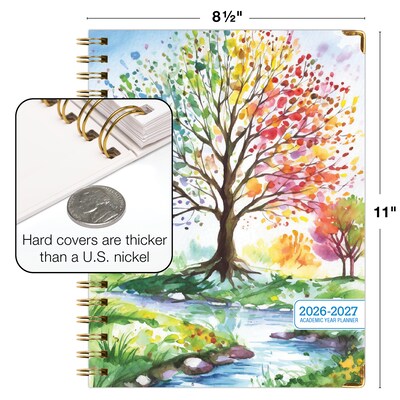 2026-2027 Excello Brands 8.5" x 11" Academic Weekly & Monthly Planner, Paperboard Cover, Tree Seasons (FSHN-AY26-8511-20)