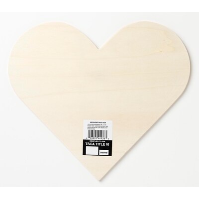 Plaid Heart Unprimed Tan Plywood Art Boards, 11.81" x 10.59", 3/Pack (PDE44938-3)