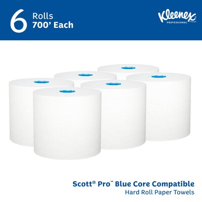 Kleenex Professional Recycled Hardwound Paper Towels, 1-ply, 700 ft./Roll, 6 Rolls/Carton (25637)