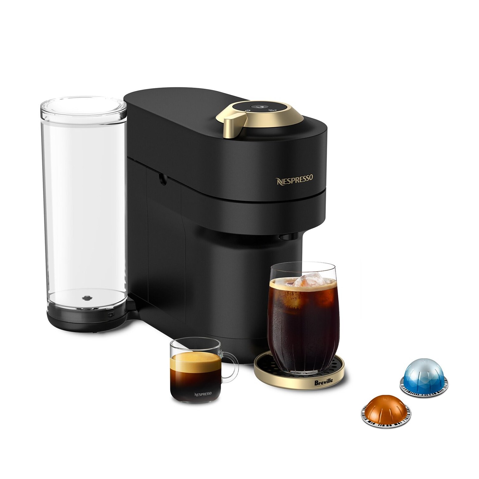 Nespresso Vertuo Pop+ Coffee and Espresso Machine Combination, Black/Gold (BNV125MTB1BUC1)