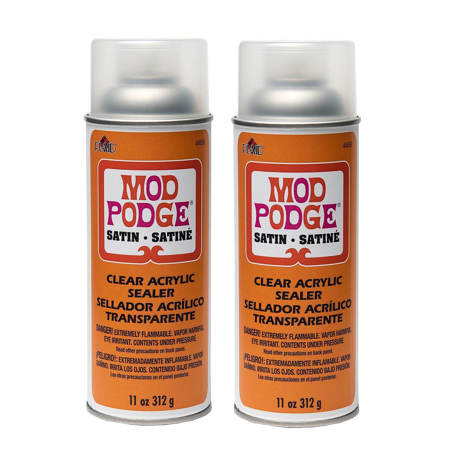 Mod Podge Acrylic Aerosol Sealer, 11oz., Satin, 2/Packs (MOD44655-2)