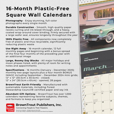2025 Motor Club Dream Cars 12" x 24" Monthly Square Wall Calendar, (9781975479619)