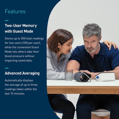 Omron 10 Series Bluetooth Upper Arm Blood Pressure Monitor, Black/White (BP7465)