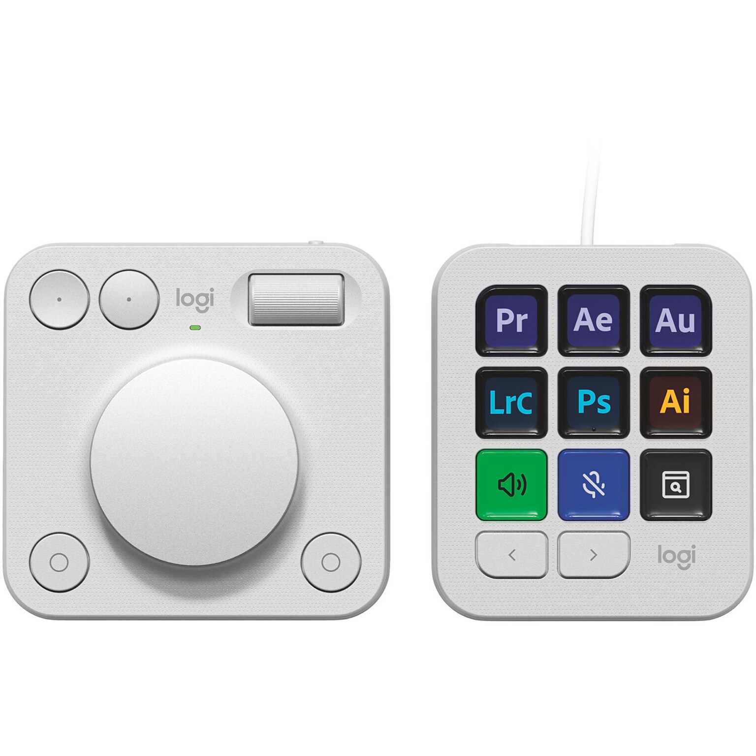 Logitech MX Creative Console Ergonomic Dial and Keypad, Pale Gray (920-012661)