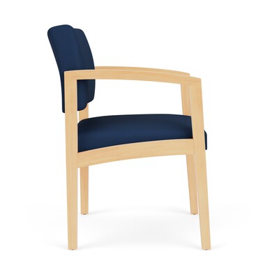 Lesro Lenox Wood Vinyl Guest Chair, Patriot Plus Imperial Blue/Natural (LW1101.WNA-01PPIB)