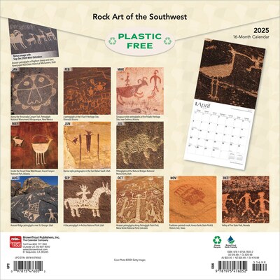 2025 BrownTrout Rock Art of the Southwest 12 x 12 Monthly  Wall Calendar (9781975476052)