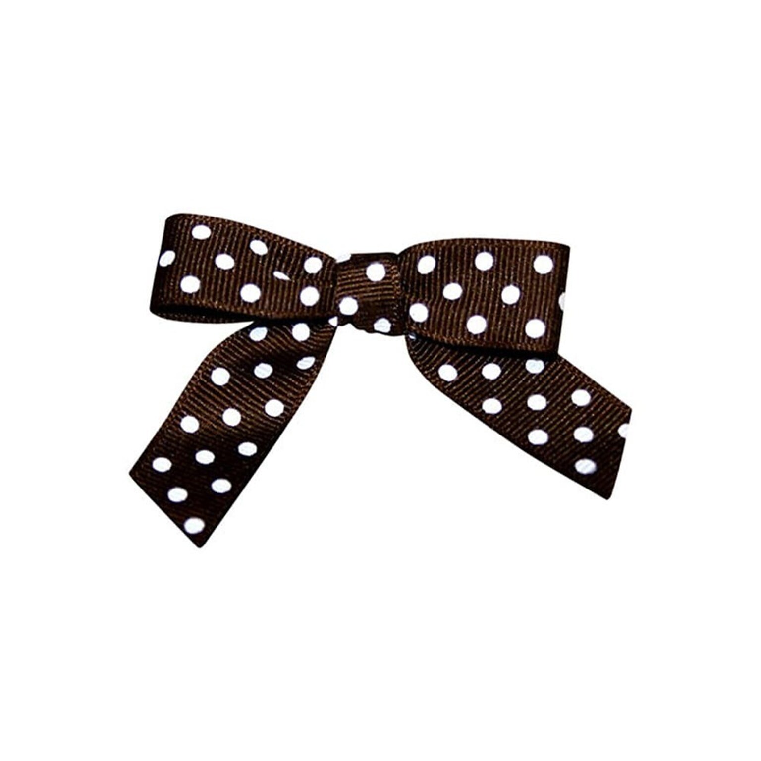 JAM Paper Grosgrain Bows, Brown with White Polka Dots, 100/Pack (52640349339)