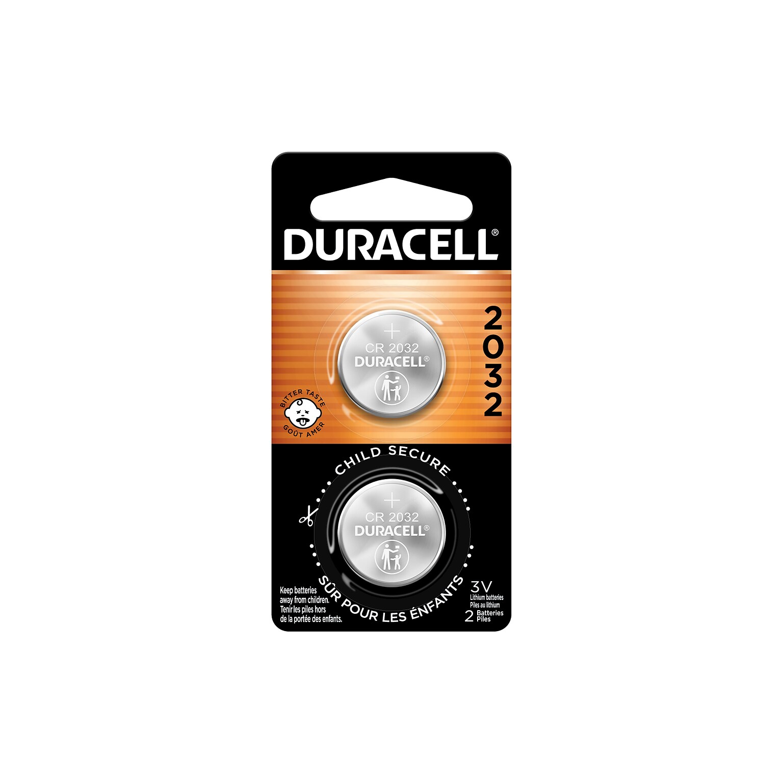 Duracell 2032 Lithium Battery, 2/Pack (DL2032B2PK)