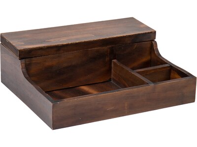 Mind Reader Bali Collection 7-Compartment Wooden Valet Tray, Brown (WMDRESVAL-BRN)