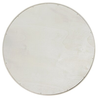 Elegant Designs "Relax" Decorative 13.75" Round Wood Serving Tray w/ Handles, Gray Wash (HG2013-GYX)
