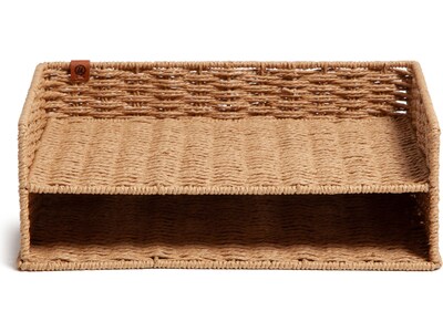 U Brands Paper Rope Front Loading Letter Tray, Letter Size, Brown (6085U01-06)