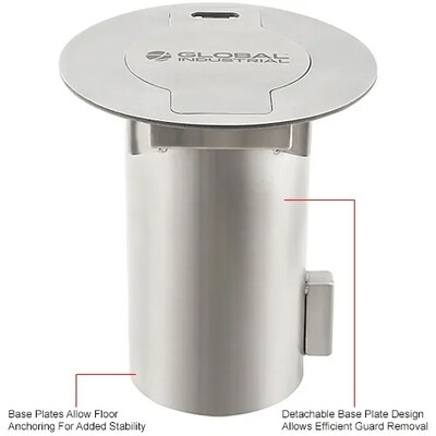 Global Industrial Removable Bollard w/ Flush Mount Sleeve, 4"D x 36"H (670517)