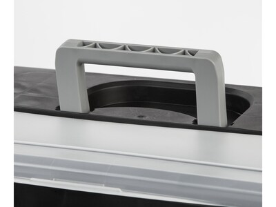 Iris Plastic File Box with Snap Lid, Letter Size, Black (110977)