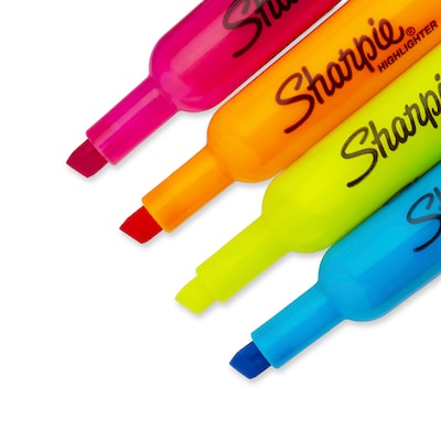Sharpie Tank Highlighter, Chisel Tip, Assorted, 4/Pack (25174WC)