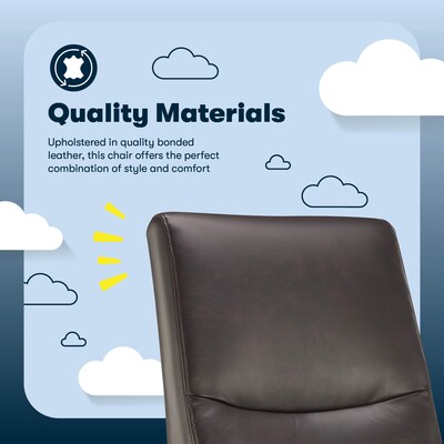 Serta Comfort Modern Ergonomic Bonded Leather Swivel Executive Chair, Brown (CHR10132B)