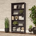 Bush Furniture Cabot 66 5-Shelf Bookcase with Adjustable Shelves, Heather Gray (WC31766)