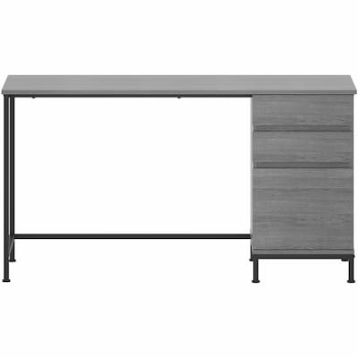 Lorell SOHO 55 W Desk with Side-Drawers, Charcoal (LLR97616)