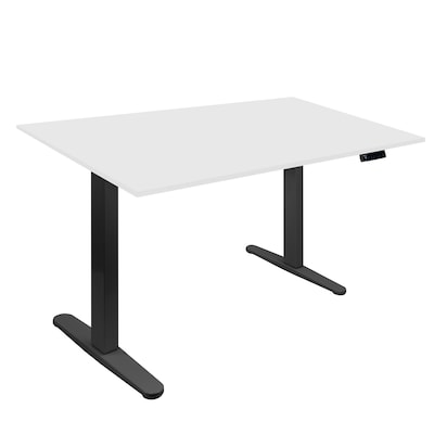 Mount-It! 55W Electric Rectangular Adjustable Standing Desk, White/Black (MI-18064)