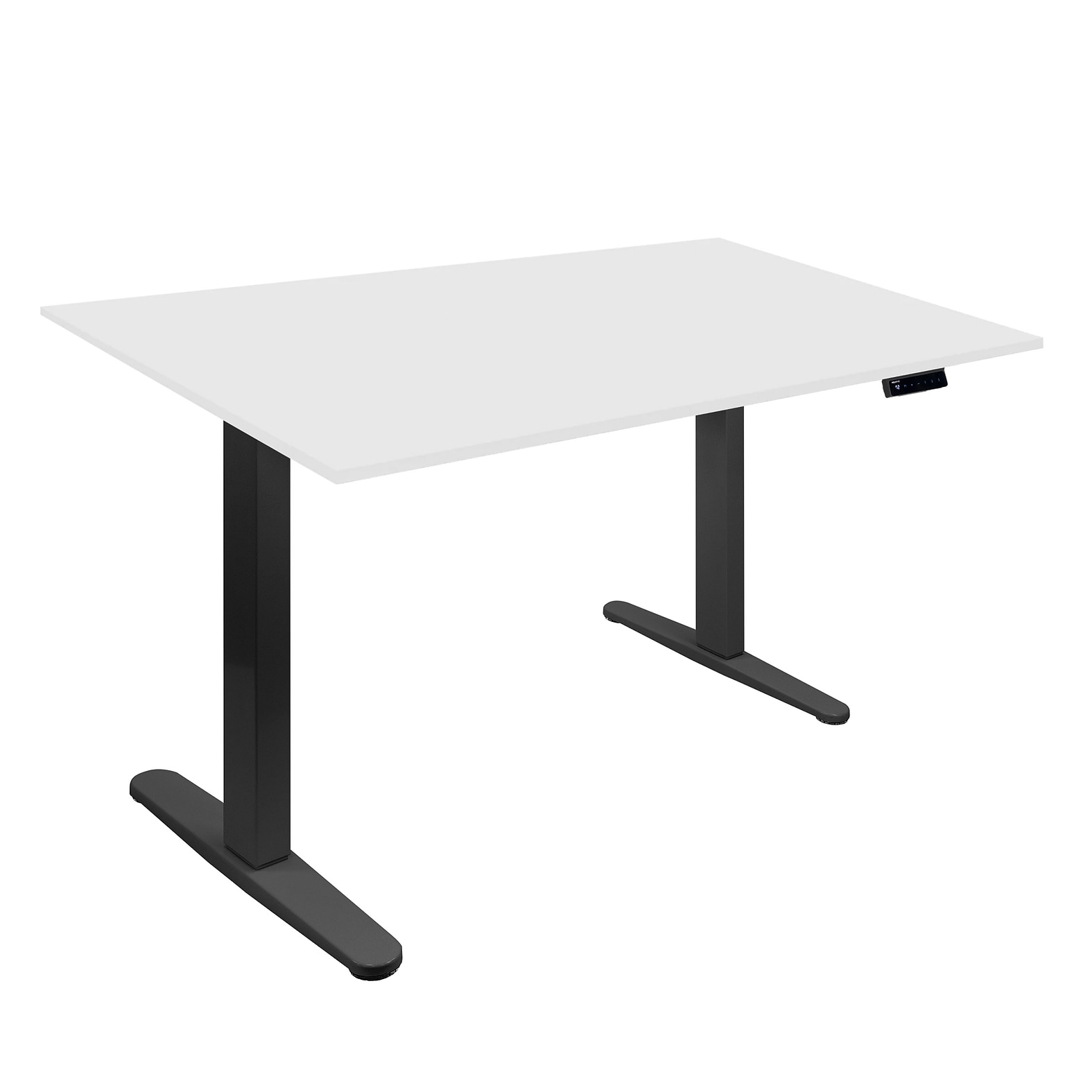 Mount-It! 55W Electric Rectangular Adjustable Standing Desk, White/Black (MI-18064)