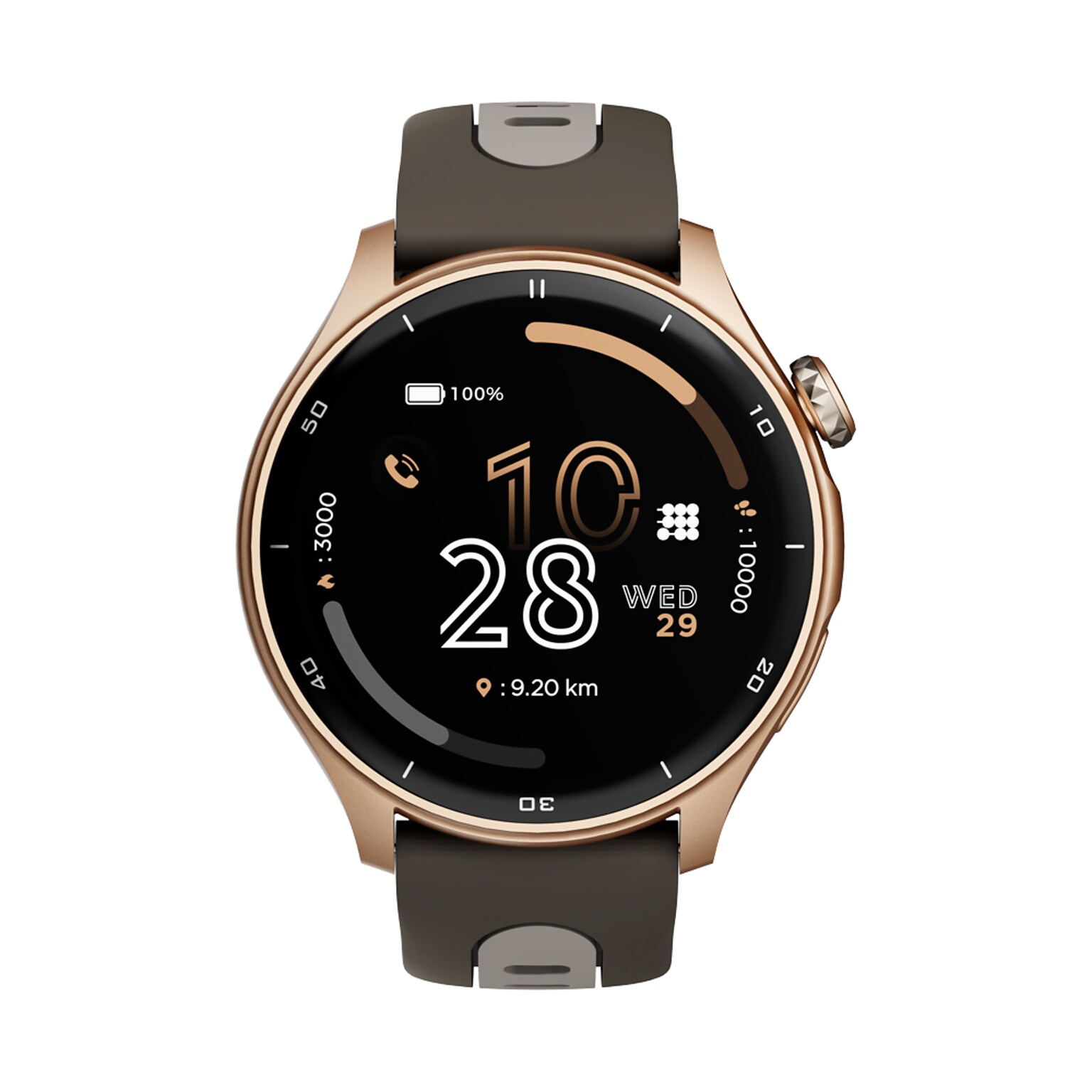 Cubitt AURA Pro Smartwatch, GPS, 36.32mm, Aluminum Case, Mocha Brown Sport Band (CT-AURAP9)