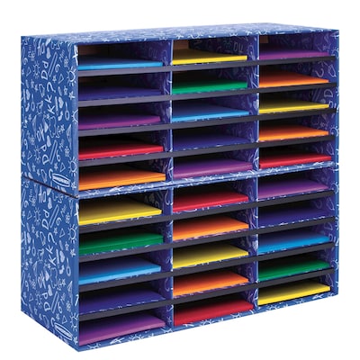 Bankers Box Classroom collection, 30-Compartment Literature Organizers, 28.5" x 12.375", Blue (3384401)