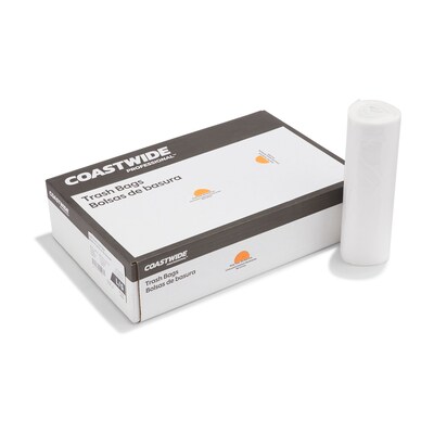 Coastwide Professional™ 50-56 Gal. Trash Bags, High Density, 22 Mic., Natural, 25 Bags/Roll, 6 Rolls
