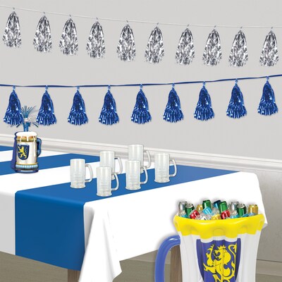 Beistle Metallic Tassel Garland Party, Black/Silver, 2/Pack (59927-BKS)