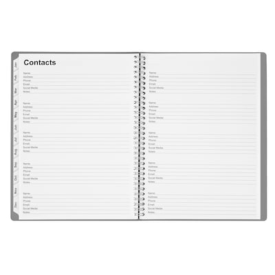 2027 Staples 8" x 11" Weekly & Monthly Appointment Book, Plastic Cover, Gray (ST63595-27)