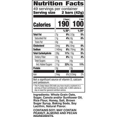 Nature Valley Oats & Honey Granola Bar, 1.49 oz., 49 Bars/Box (GEM12942)