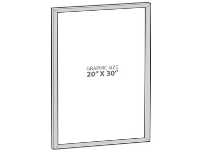 Azar Sign Holder, 20 x 30, Wall Mounted, Silver Plastic (300346-SLV)