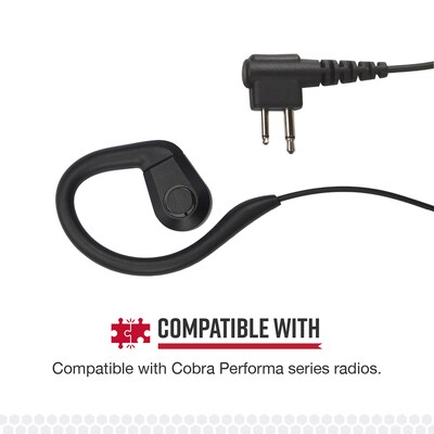 Cobra C-Style Earloop-Wrap In-Ear Headset for Cobra Performa 400/450 2-Way Handheld Business Radios, Black (0010100-1)