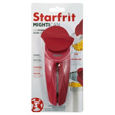 Starfrit MightiCan Heavy-Duty Non-Slip Knob Can Opener, Red (092079-006-0000)