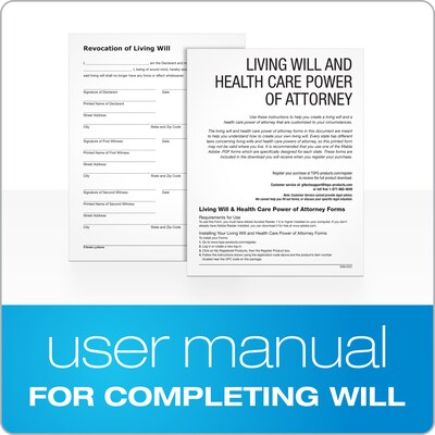 Adams Living Will & Health Care POA Forms and Instructions Kit, 11.69" x 8.88" (ABF K306)