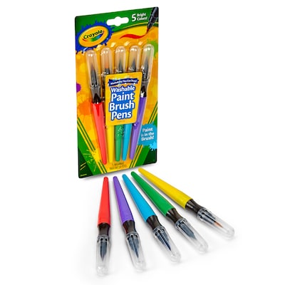 Crayola Washable Paint Brush Pens, Assorted Colors, 5/Pack, 6 Packs/Bundle (BIN546201-6)