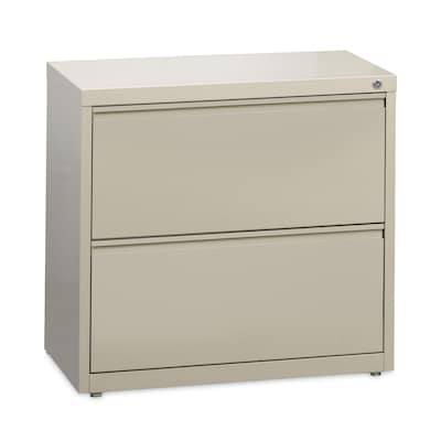 Hirsh Industries® Lateral File Cabinet, 2 Letter/Legal/A4-Size File Drawers, Putty, 30 x 18.62 x 28