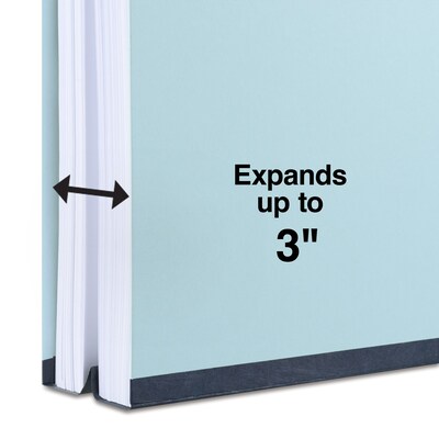 Staples® 60% Recycled Pressboard Classification Folder, 3" Expansion, Legal Size, Light Blue, 25/Box (ST384871/384871)