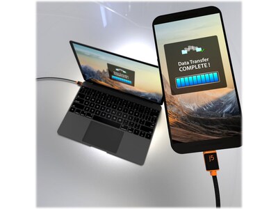 j5create 6' USB C to USB C Power Cable, Male to Male, Black (JUCX24)