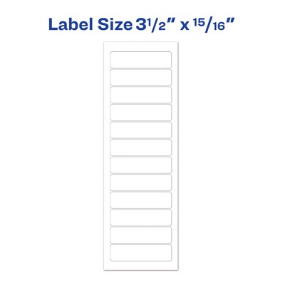Avery Pin-Fed Continuous Form Computer Labels, 15/16" x 3 1/2", White, 1 Label Across, 4 1/4" Carrier, 5,000 Labels/Box (4013)