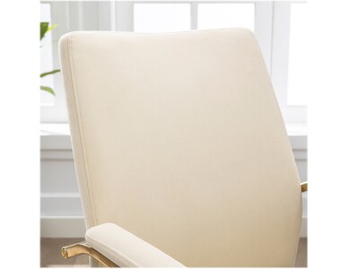 Thomasville Furniture Jolie Ergonomic Fabric Swivel Desk Chair, Cream (60068-CRM)