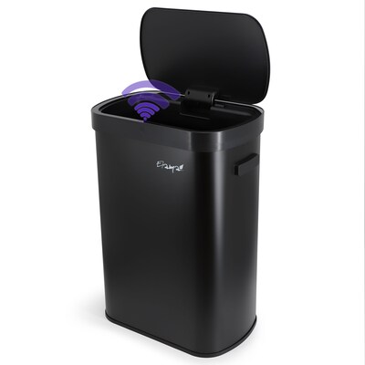 Elama Stainless Steel Indoor Sensor Trash Can, 13 Gallon, Black (938122410M)