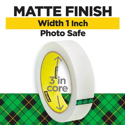 Scotch Magic Invisible Clear Tape Refill, 1" x 72 yds., 3" Core, Clear, 3 Rolls/Pack (810-72-3PK)