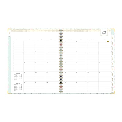2026-2027 Blue Sky Flower Clip 8" x 11" Academic Year Weekly & Monthly Planner, Plastic Cover (157627)
