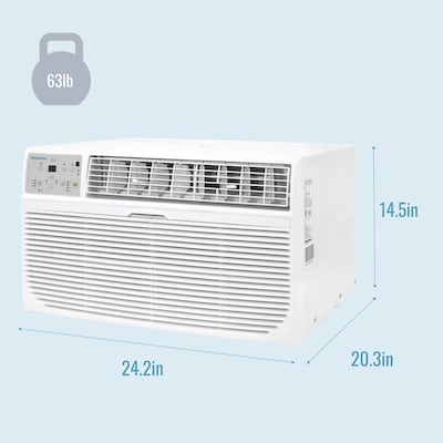 Keystone 115-Volt 8000 BTU Wall Air Conditioner with Remote, White (KSTAT08-1E)
