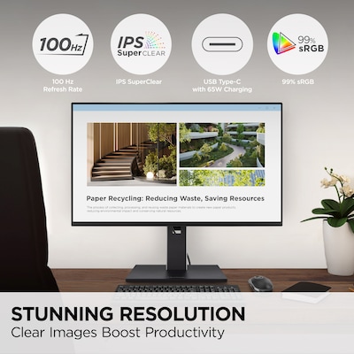 ViewSonic Ergonomic 24 FHD 100Hz LCD Monitor, Black (VG2452)