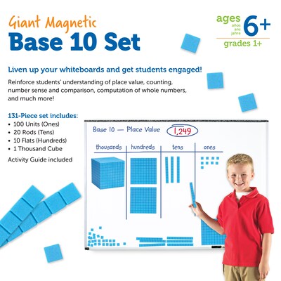 Learning Resources Giant Magnetic Base Ten Set, Blue (LER6366)