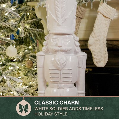 Fraser Hill Farm 4' Nutcracker Soldier, Glossy White (FFRS048-1SOL-WHT)