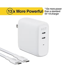 NXT Technologies™ Universal USB-C/USB-A Wall Charger with USB-C Cable, White (NX60448)