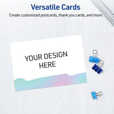 Avery Watercolors Design Matte Blank Card, White, 20/Pack (S00-F41)