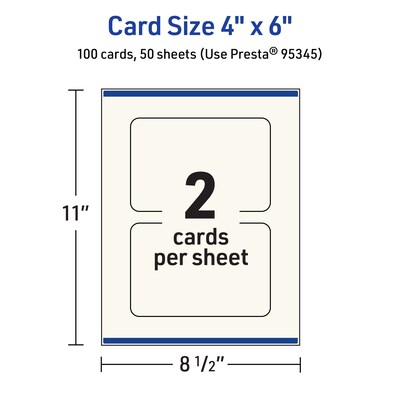 Avery Matte General Use Blank Cards, Ivory, 100/Box (95345)