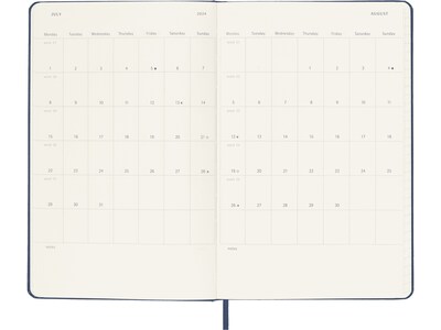2024 Moleskine 5.11" x 8.27" Weekly & Monthly Planner, Sapphire Blue (8056598856613)